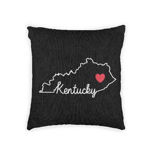 Kentucky Card with Heart USA America Woven Pillows