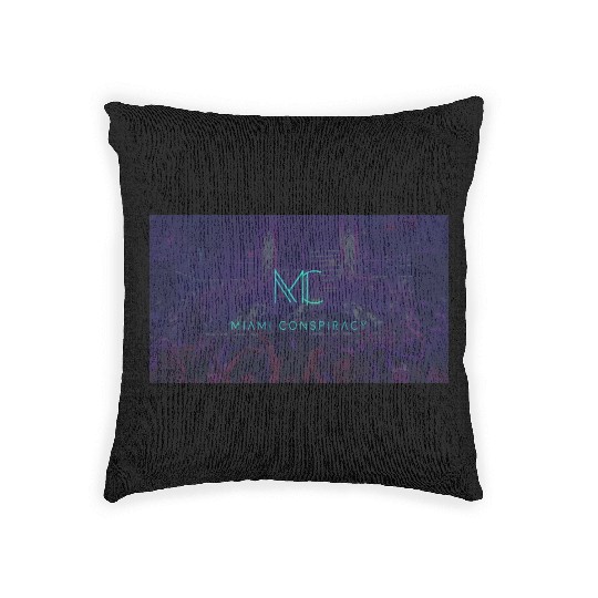 Miami Conspiracy Green Party background Woven Pillows