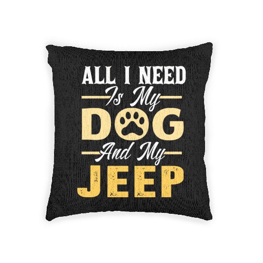 Dog Jeep Lover- For Men- For Women Woven Pillows