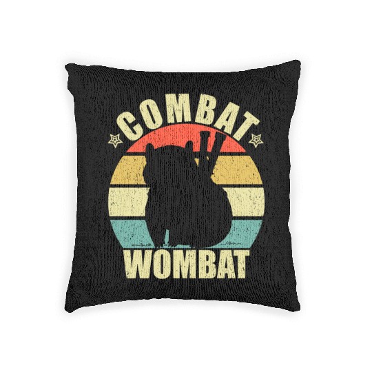 Combat Wombat For A Wombats Lover Woven Pillows