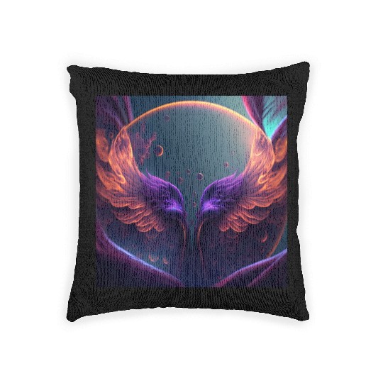 Flaming phoenix wings Woven Pillows