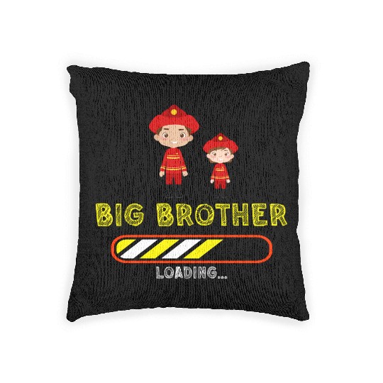 Big brother fire truck fireman Woven Pillows