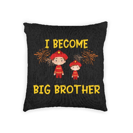 Big brother fire truck fireman Woven Pillows