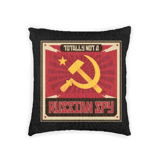Funny Russian Spy USSR Soviet Union Russia Hammer Woven Pillows