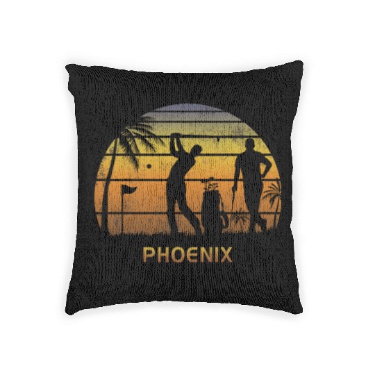 Retro Phoenix Golf Golfing Fan Golfer Gift Woven Pillows
