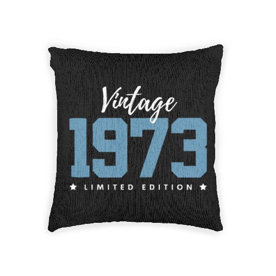 50 Years Vintage 1973 Retro 50th Birthday Woven Pillows