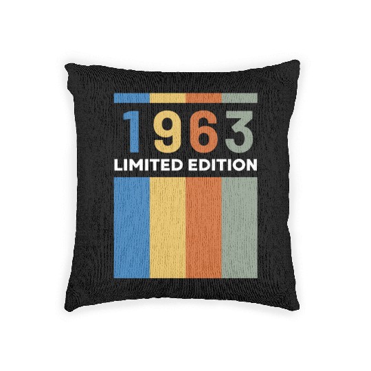 60 Years Vintage 1963 Retro 60th Birthday Woven Pillows