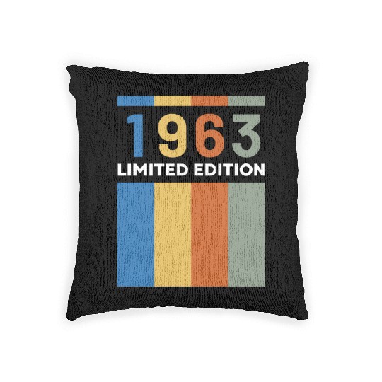 60 Years Vintage 1963 Retro 60th Birthday Woven Pillows
