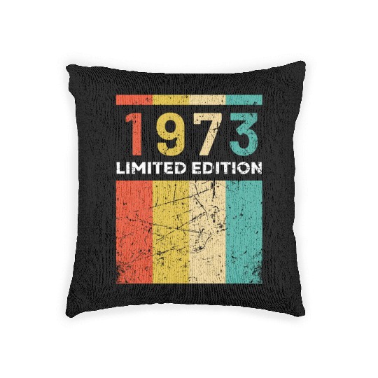 50 Years Vintage 1973 Retro 50th Birthday Woven Pillows