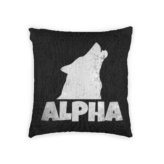 Alpha Wolf Pack Member Wildlife Woven Pillows