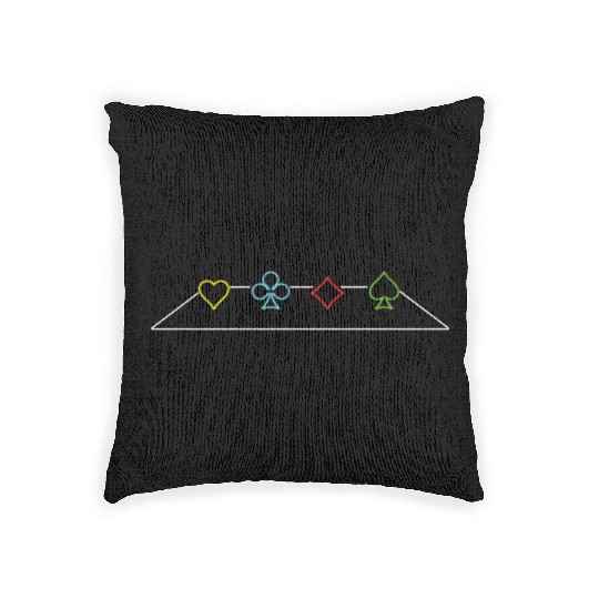 Minimalistic Gambling Poker Blackjack Cards Woven Pillows