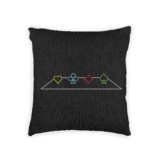 Minimalistic Gambling Poker Blackjack Cards Woven Pillows