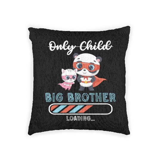 Big brother super hero panda cat Woven Pillows