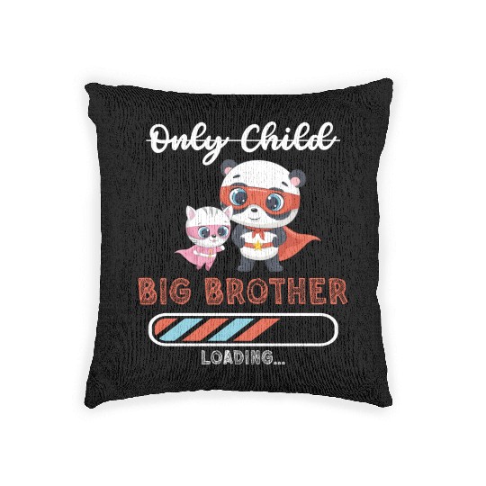Big brother super hero panda cat Woven Pillows