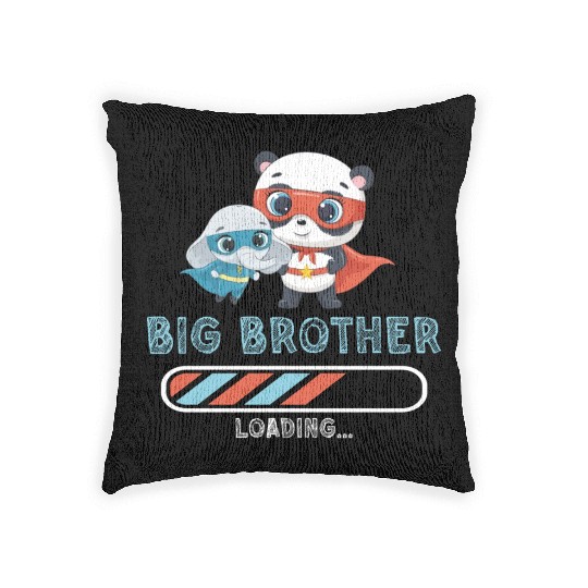 Big brother super hero panda elephant Woven Pillows