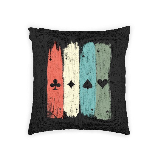Vintage Ace Pips Casino Blackjack Gambling Poker C Woven Pillows