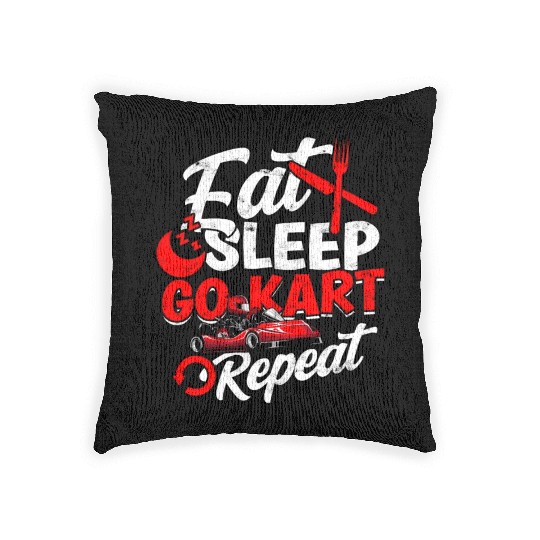 Go Kart Racer Pit Crew Car Racing Karting Woven Pillows