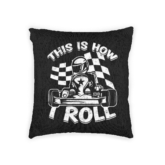 Go Kart Racer Pit Crew Car Racing Karting Woven Pillows