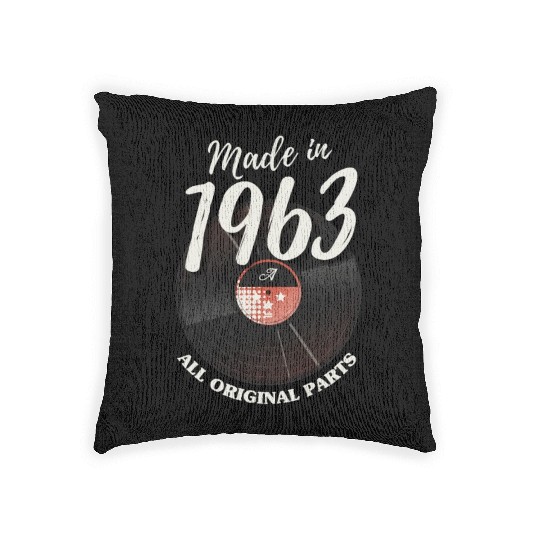 60 Years Vintage 1963 Retro 60th Birthday Woven Pillows