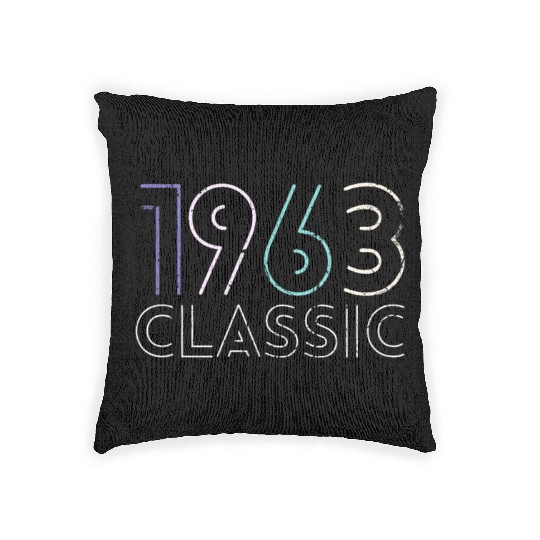 60 Years Vintage 1963 Retro 60th Birthday Woven Pillows