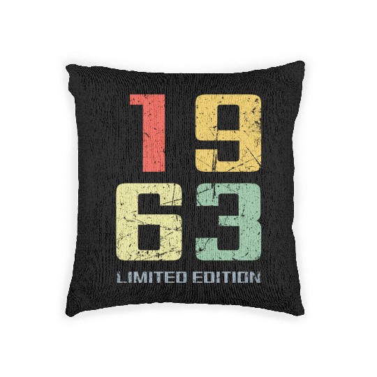 60 Years Vintage 1963 Retro 60th Birthday Woven Pillows
