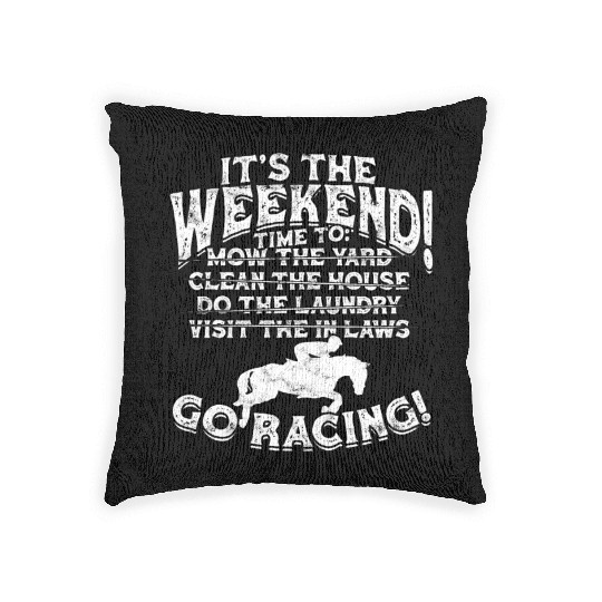 Horse Racing Equestrian Horseback Horse Racer Woven Pillows