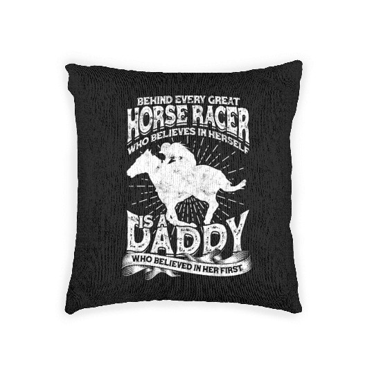 Horse Racing Equestrian Horseback Horse Racer Woven Pillows
