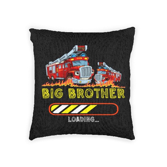 Big brother fire truck fireman 2023 Woven Pillows