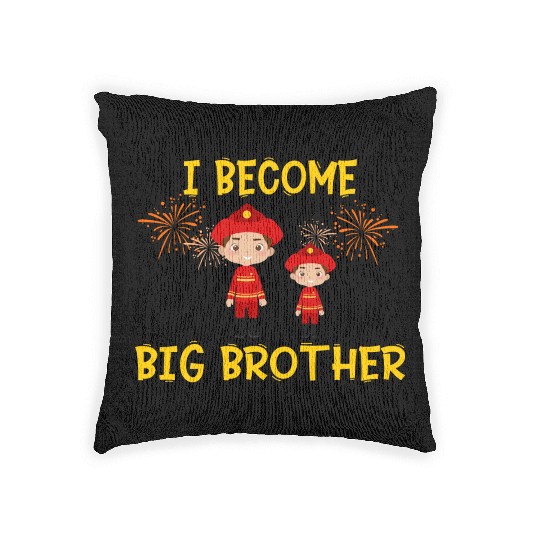 Big brother fire truck fireman 2023 Woven Pillows