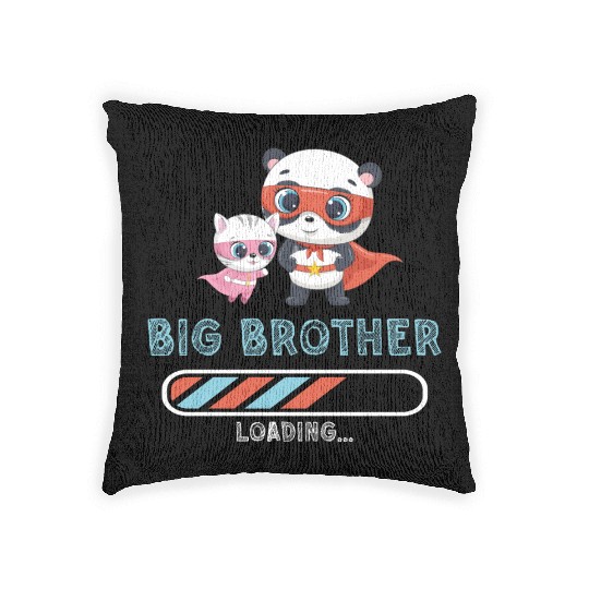 Big brother super hero panda cat 2023 Woven Pillows