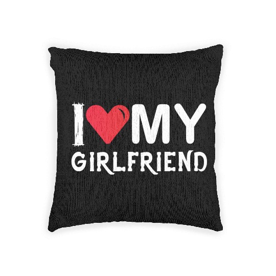 I Love My Girlfriend-Valentines Day-Romantic-Love Woven Pillows