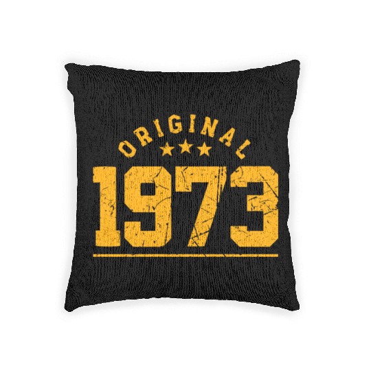 50 Years Vintage 1973 Retro 50th Birthday Woven Pillows