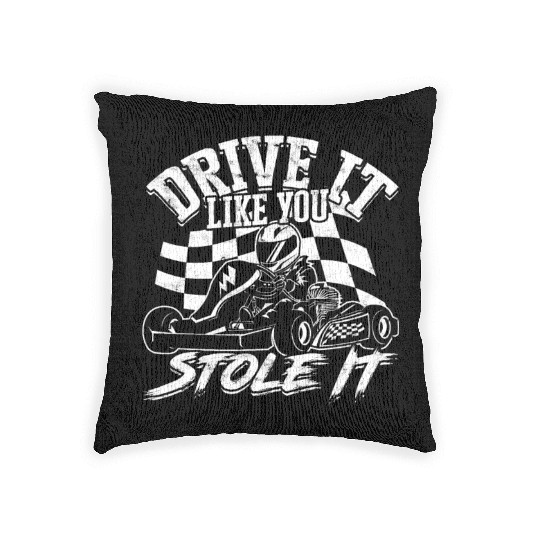 Go Kart Racer Pit Crew Car Racing Karting Woven Pillows