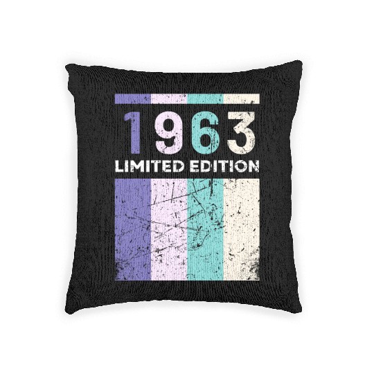 60 Years Vintage 1963 Retro 60th Birthday Woven Pillows