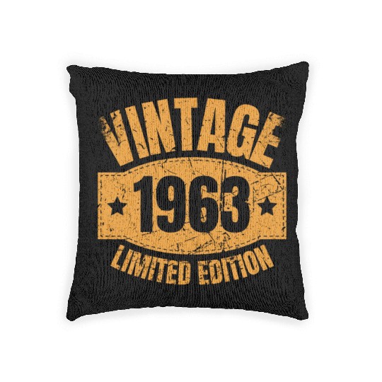 60 Years Vintage 1963 Retro 60th Birthday Woven Pillows
