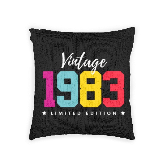 40 Years Vintage 1983 Retro 40th Birthday Woven Pillows