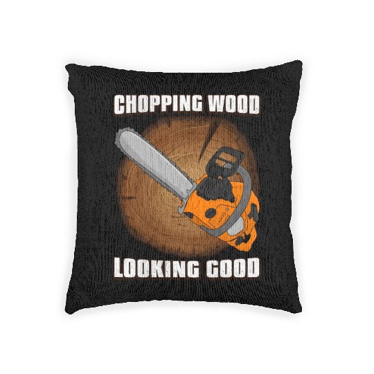chainsaw Lumberjack Woven Pillows