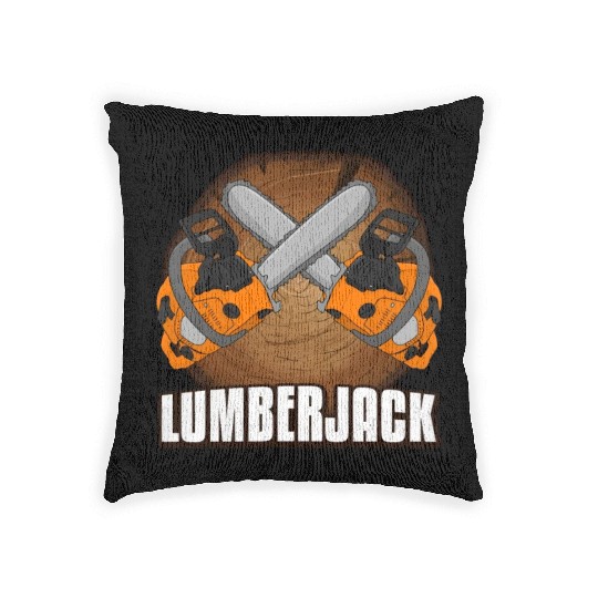 chainsaw Lumberjack Woven Pillows