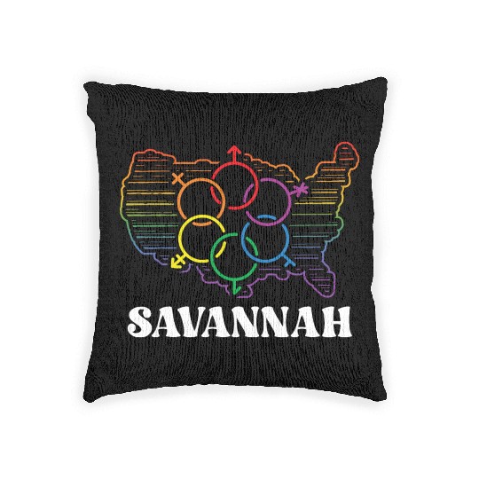 Savannah Pride Month Pride Flag LGBT Community LGB Woven Pillows