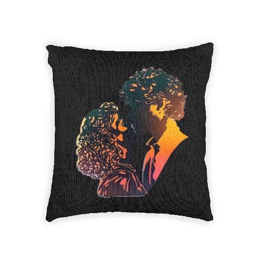 Sweet Couple's Loving Embrace, Valentine's Gift, Woven Pillows