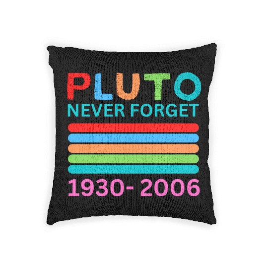 Pluto Never Forget Retro Space Science Pluto Woven Pillows