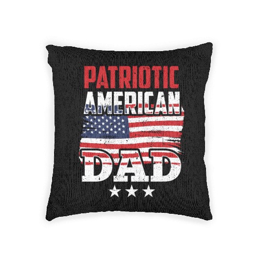 Patriotic American Dad Patriot US USA Woven Pillows