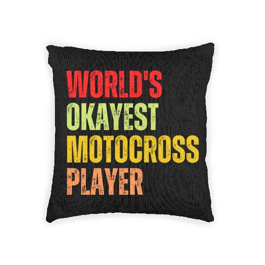 World's Okayest Pickleball Player Funny Sport Woven Pillows