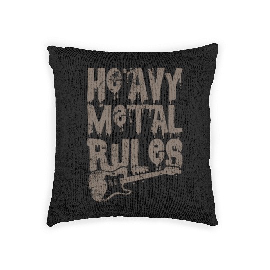 Heavy Metal Rules Music Band Genre Woven Pillows