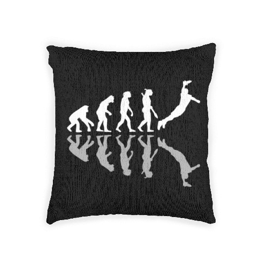 Human Evolution Frisbee Player Disc Sport Lover Woven Pillows