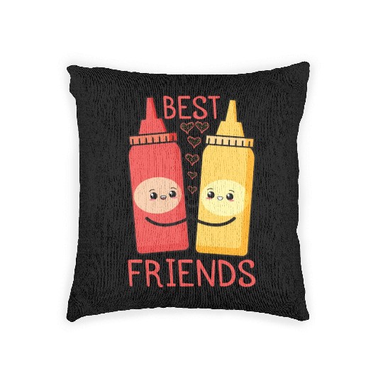 Ketchup Mustard Best Friends Forever Woven Pillows