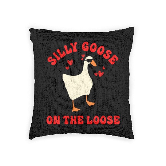 Silly Goose On The Loose Funny Woven Pillows