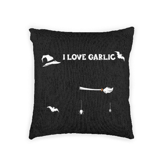 I Love Garlic - Halloween Woven Pillows