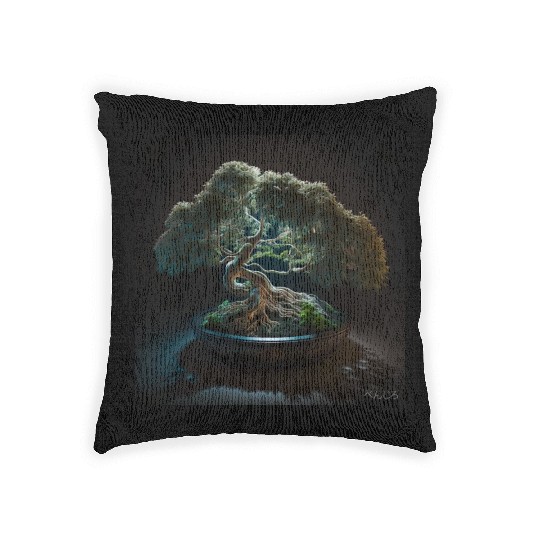 Cannabonsai - Bonsai Tree, Cannabis Plant, Woven Pillows