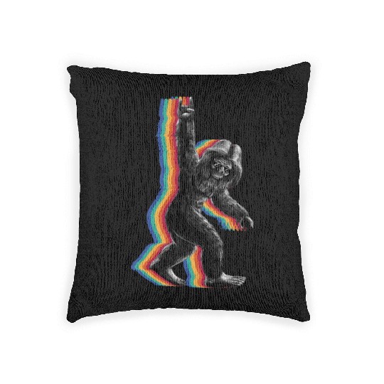 Retro Bigfoot vintage Fun and Nostalgic Sasquatch Woven Pillows